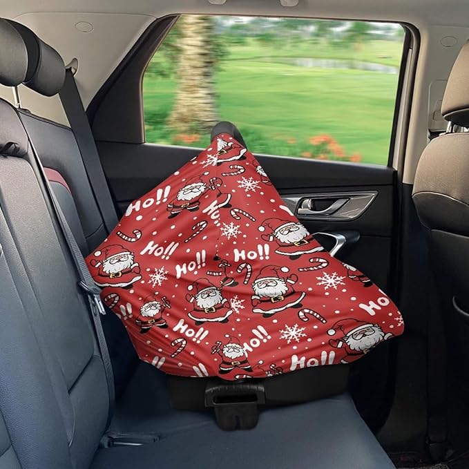 Binienty Christmas Santa Claus Nursing Cover for Moon Christmas Decor Soft Lightweight Car Seat Canopy Multi Use Breastfeeding Covers Breathable and Comfy-BubblyBeeBaby