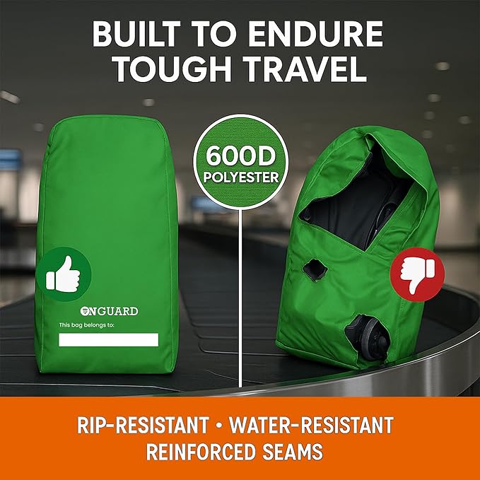 ONGUARD Waterproof Single and Double Stroller Bag for Airplane - Travel Stroller Cover for Air Travel and Storage - Gate Check Bag Backpack- Baby Airplane Essentials - Green-BubblyBeeBaby