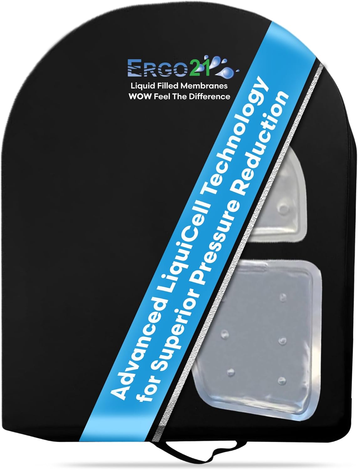 Lumbar Support Pillow for Office Chair, Car, Driving Seat, Auto, Lower Back Pain | Great Back Support with Liquid Filled Membranes | Small Size, (18" W x 18”x 1.5”)