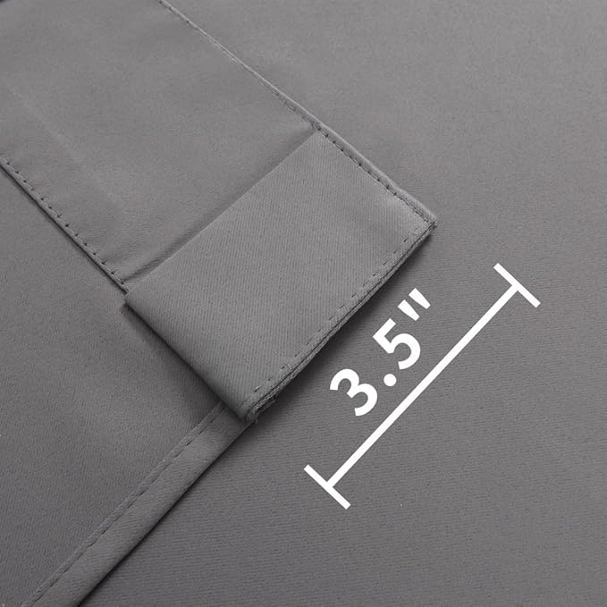 Joydeco Custom Blackout Curtains for Bedroom, 1 Panel Room Darkening Curtains & Drapes for Living Room Window Rod Pocket Back Tab (Custom Size,Light Grey)-BubblyBeeBaby