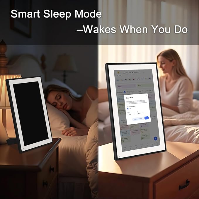 10.1 Inch Smart Digital Calendar & Chore Chart Full HD Touchscreen Display WiFi Sync Electronic Planner for Family Schedules Includes Desk Stand Streamline Home Organization Gift for mother mom women-BubblyBeeBaby