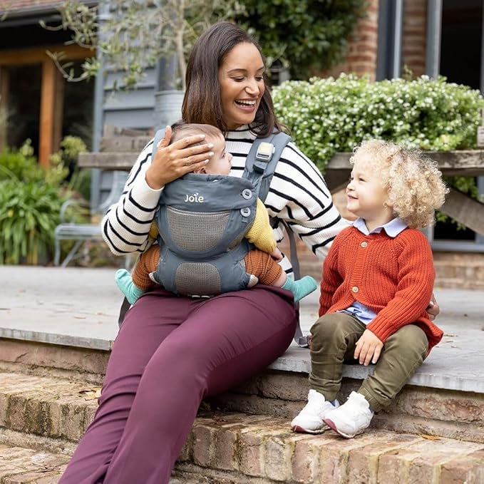 Joie Savvy Baby Carrier – Ergonomic, Adjustable Baby Carrier with 4 Carry Positions, Padded Shoulder Straps and Lumbar Support (Blackpepper)-BubblyBeeBaby