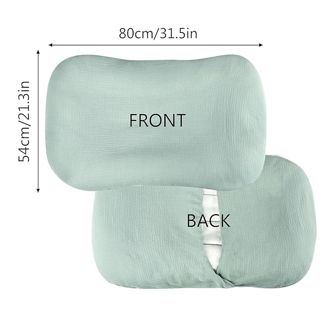 Hooyax Muslin Baby Lounger Cover, 100% Cotton Durable Newborn Lounger Cover, Soft and Breathable Infant Lounger Cover for Boys Girls, Covers Only (Blue-Green)-BubblyBeeBaby