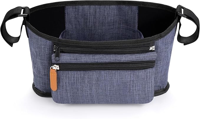 Accmor Universal Stroller Organizer with Detachable Phone Bag, Stroller Bag Caddy Organizer Stroller Accessories for Uppababy, Baby Jogger, Nuna, Doona, Britax Strollers-BubblyBeeBaby