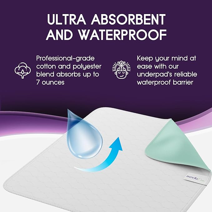 Incontinence Bed Pads - Reusable Waterproof Underpad Chair, Sofa and Mattress Protectors - Highly Absorbent, Machine Washable - for Children, Pets and Seniors (30x36 (Pack of 4), Multi-Color)-BubblyBeeBaby