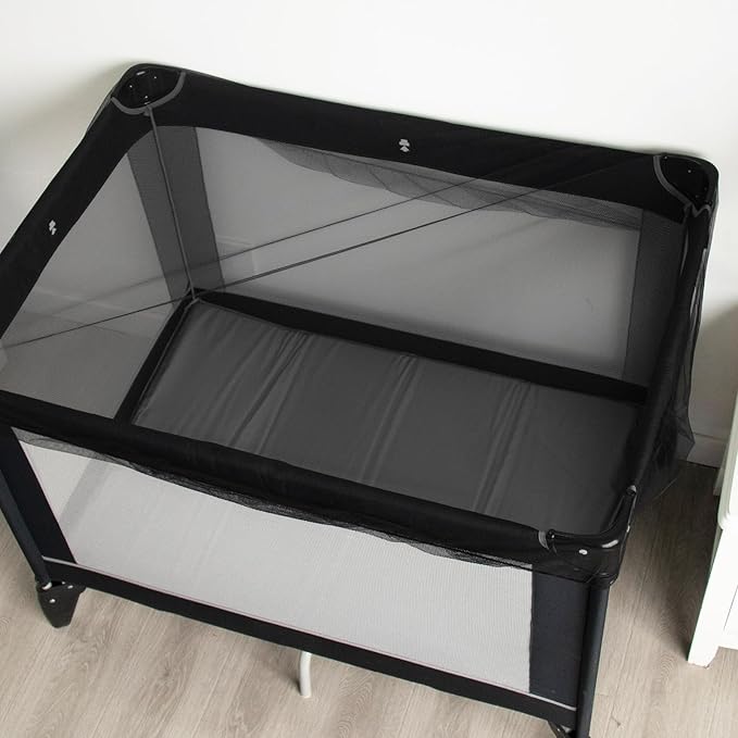 2 Pack Baby Mosquito Net for Stroller, Playard & Bassinet, Reusable Bug Net for Cradles, Carrier, Pack and Plays and Portable Mini Crib, Baby Playpen Mosquito, Black-BubblyBeeBaby