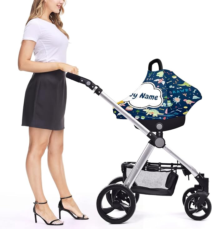 Baby Car Seat Stroller Cover Nursing Cover New Mom Breastfeeding Scarf Soft Stretchy Infant Carrier Cover Car Canopy Coverage-BubblyBeeBaby