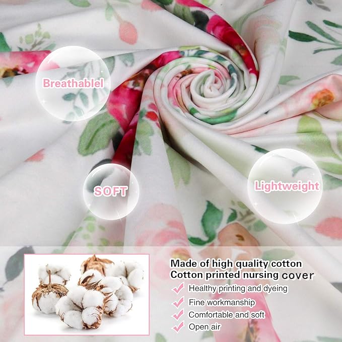 Rquite All-in-1 Car Seat Cover Baby, Carseat Covers for Girl Boy, Stretchy Soft Infant Car Seat Cover, Multi-use Baby Carrier Cover, Car Seat Canopy, Stroller Sun Shade, Nursing Breastfeeding Cover-BubblyBeeBaby