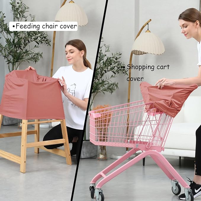 Car Seat Cover Baby for Nursing, Baby Breastfeeding Cover Carseat Canopy Covers, Solid Color Multi-use Nursing Cover for Babies (Bronze red)-BubblyBeeBaby