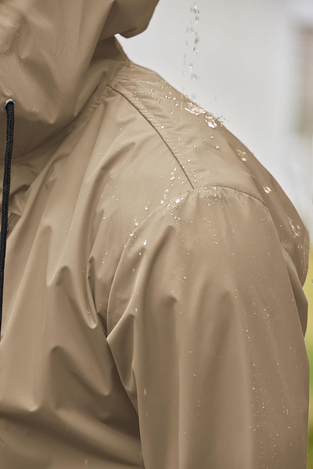 COOFANDY Men's Long Raincoat Ligtweight Rain Jacket Waterproof Outdoor Jackets with Hood