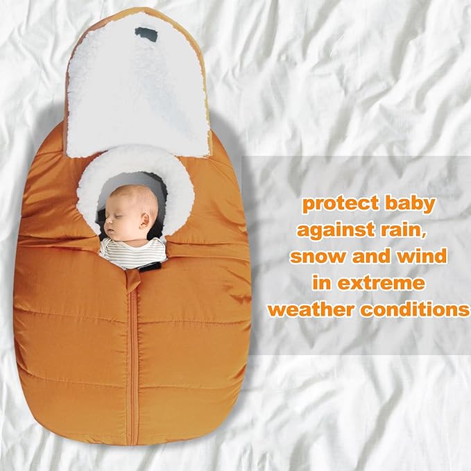 Fairy Baby Winter Car Seat Cover for Babies Carseat– Waterproof, Warm Car Seat Cover Baby – Universal Winter Cover for Back Seat, Infant Car Seat Cover (Brown)-BubblyBeeBaby