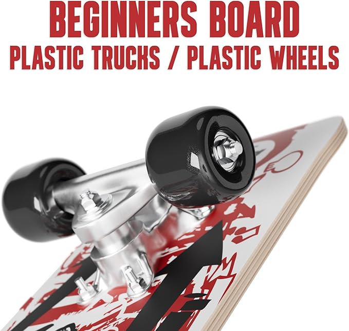 24 inch Rude Boyz Mini Cruiser Skateboard - Aluminium Trucks - Kids Skateboard Ages 5-8 Beginner - Skateboards for Kids-BubblyBeeBaby