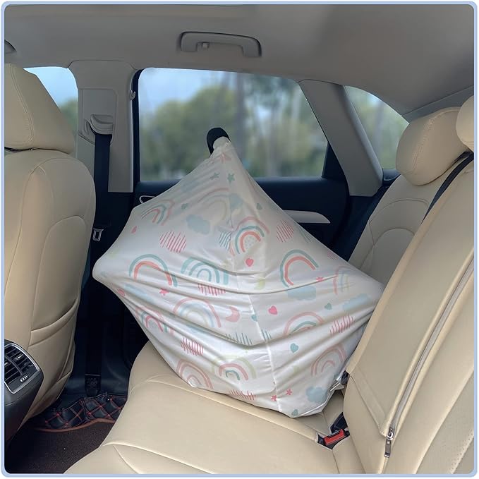 Car Seat Covers for Babies - Multi- use Nursing Carseat Canopy, Breastfeeding Covers, Baby Shower Gifts for Boys and Girls (Rainbow)-BubblyBeeBaby