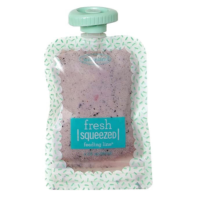 Infantino Reusable Squeeze Pouches for Homemade Baby Food, 3.5 oz, Pack of 25 - BPA, PVC, and Phthalate-Free, Freezer-Safe, with Clear Window and Labeling Space-BubblyBeeBaby