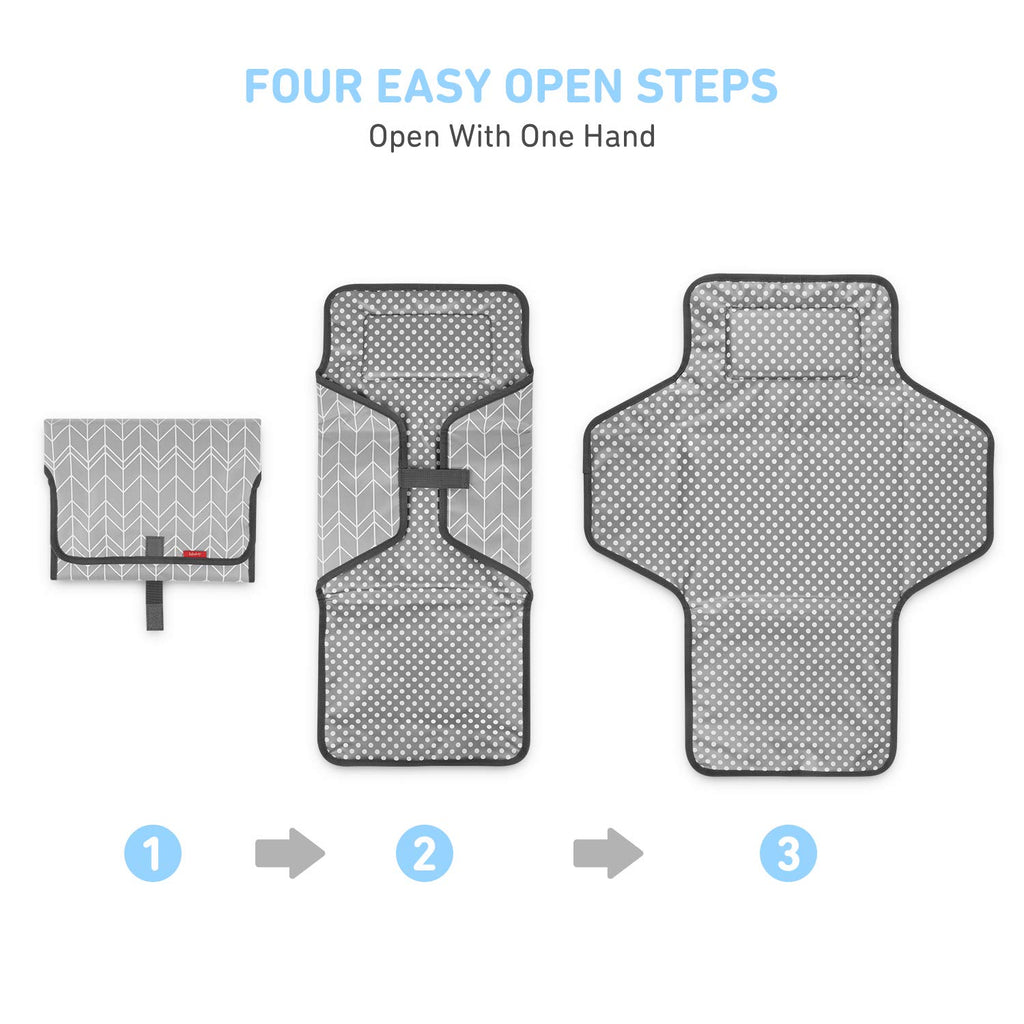 Portable Changing Pad for Baby, Waterproof Travel Changing Pads for Moms, Dads, with Built-in Pillow, Excellent Baby Shower, Registry Gifts