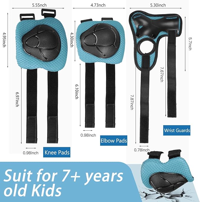 Kids Bike Helmet Set Adjustable Helmet for Ages 3-15 Kids Toddler Boys Girls Youth, Multi-Sport Bicycle Skateboarding Football Rollerskating Scooter Rollerblade Balance Bike Helmets-BubblyBeeBaby