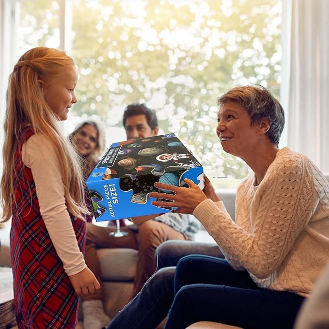 Jumbo Floor Puzzle for Kids, Large Jigsaw Puzzles 35 Piece for Kids Ages 3-5,Preschool Learning & Education Toys, Gifts for 4-8 Year Old Boys and Girls (Solar System Planet)-BubblyBeeBaby