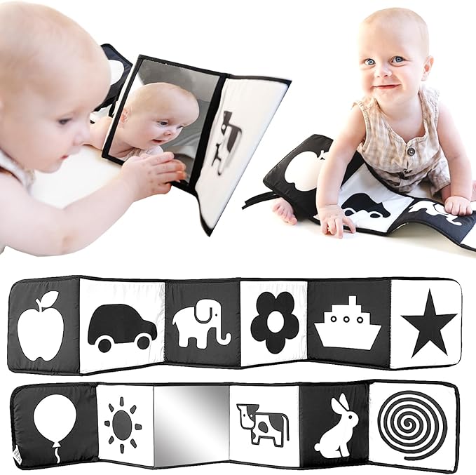 High Contrast Baby Toys for Newborn Black and White Baby Toys Baby Books 0-6 Months High Contrast Baby Book Contrast Toys for Infants 0-6 Months Black and White Books for Newborns-BubblyBeeBaby