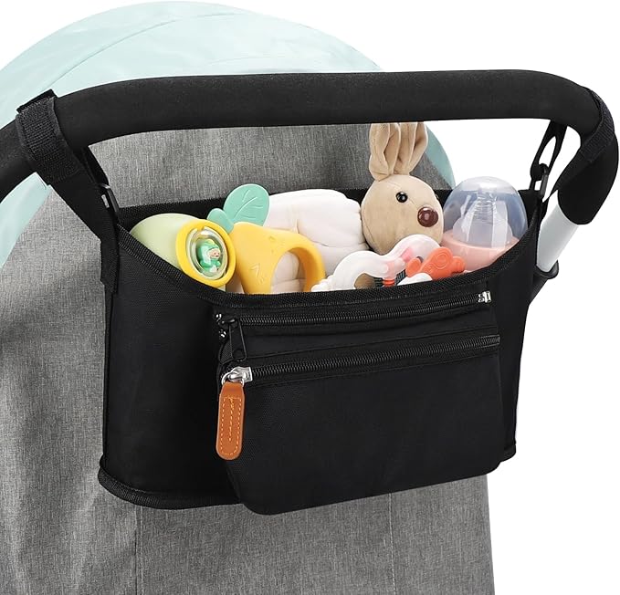 Accmor Universal Stroller Organizer with Detachable Phone Bag, Stroller Bag Caddy Organizer Stroller Accessories for Uppababy, Baby Jogger, Nuna, Doona, Britax Strollers-BubblyBeeBaby