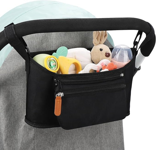 Accmor Universal Stroller Organizer with Detachable Phone Bag, Stroller Bag Caddy Organizer Stroller Accessories for Uppababy, Baby Jogger, Nuna, Doona, Britax Strollers-BubblyBeeBaby