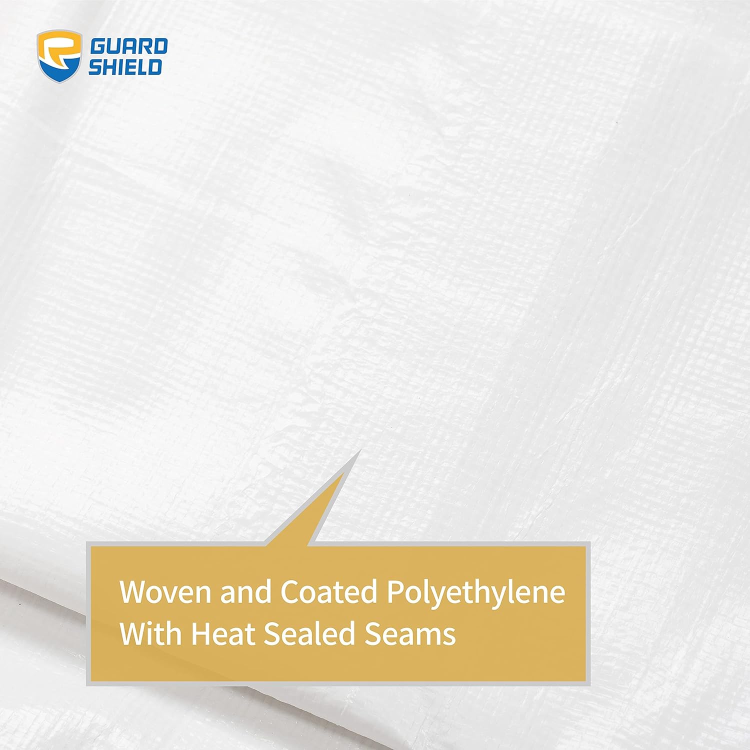 GUARD SHIELD Tarp White 8x8 Feet Multi Purpose Waterproof Poly Tarp Cover 5mil