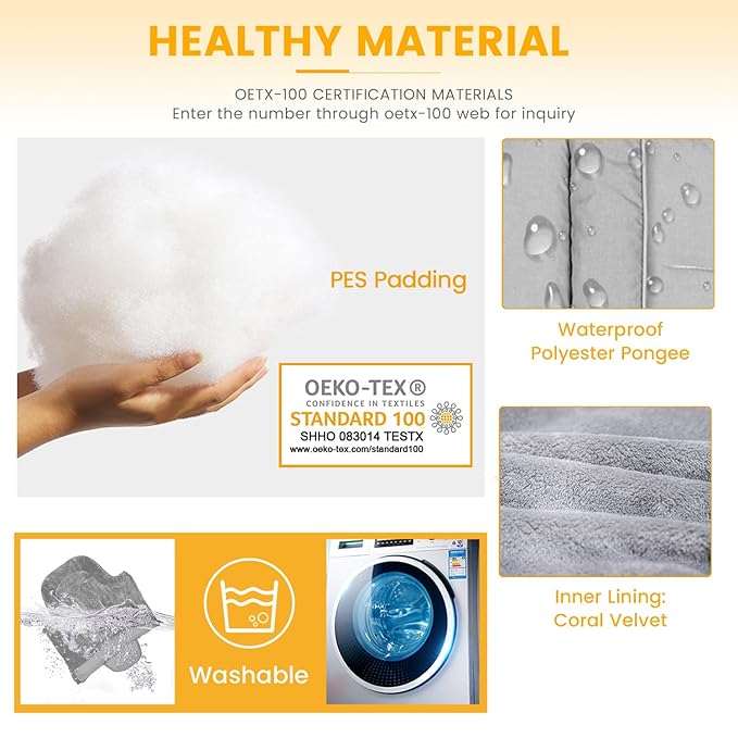 Orzbow Warm Bunting Bag Universal,Stroller Sleeping Bag Cold Weather,Waterproof Toddler Footmuff (Grey, Large)-BubblyBeeBaby