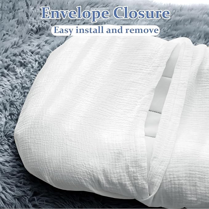 Hooyax Muslin Baby Lounger Cover Soft Organic Cotton Slipcover Fits Newborn Lounger for Baby Boys and Girls (White)-BubblyBeeBaby