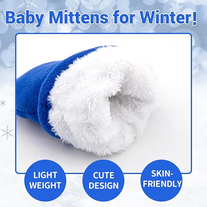 BAVST Baby Toddler Winter Mittens Girls Warm Fleece Lined Gloves Kids Sherpa Lined Mittens for Boys-BubblyBeeBaby