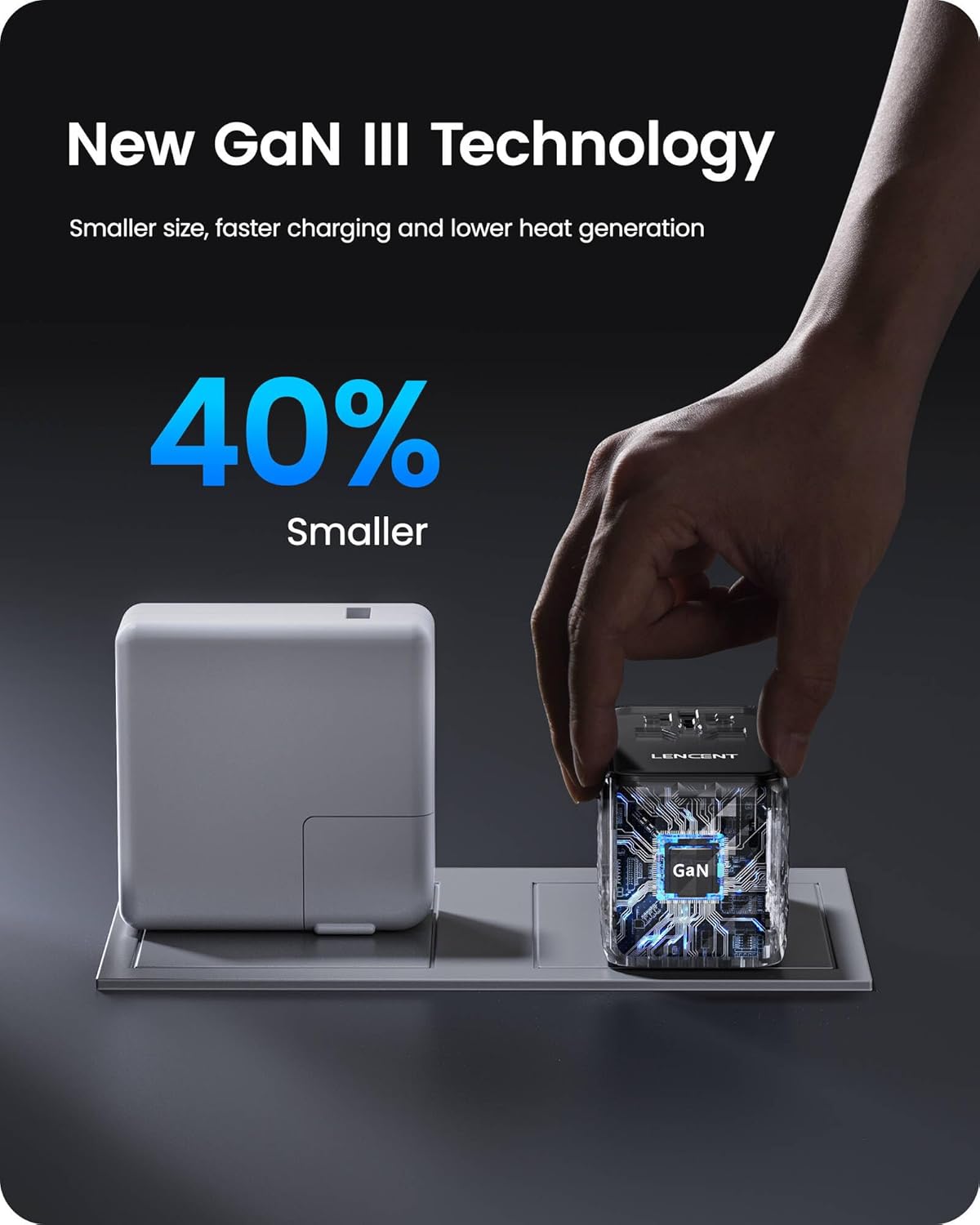 LENCENT 65W Universal Travel Adapter, GaN International Fast Charger 2 USB-A & 2 USB-C Power Plug Converter, Power Outlet Adapter for Phones,Laptops, All in One Travel Essentials for EU/USA/UK/AU