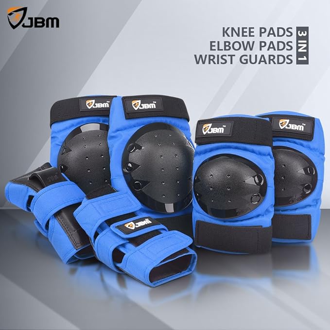 JBM Adult & Kids Knee Pads Elbow Pads and Wrist Guards for Inline Skating, Roller Skating, Skateboarding, Scootering-BubblyBeeBaby