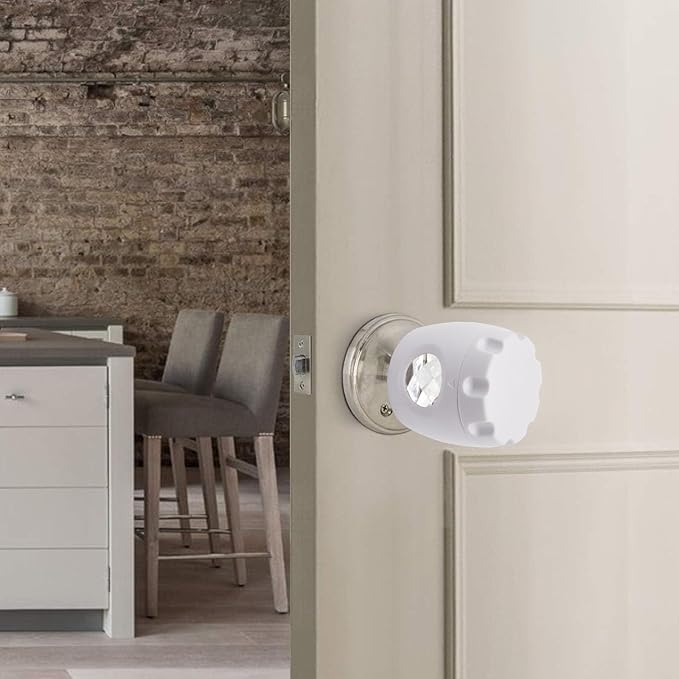 2 Pack Door Knob Safety Cover for Kids, Door Knob Cover, Screw Thread Design, Doors Knobs Child Proof Locks, Reusable and Reliable, for Toddler Baby Safety Doors Handle Covers (White)-BubblyBeeBaby