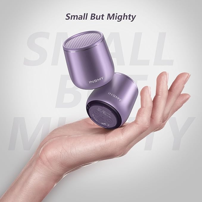 INSMY C17-MAX, Waterproof Small Bluetooth Speaker, Rich Audio, Pairing, Portable, Handheld, Purple-BubblyBeeBaby