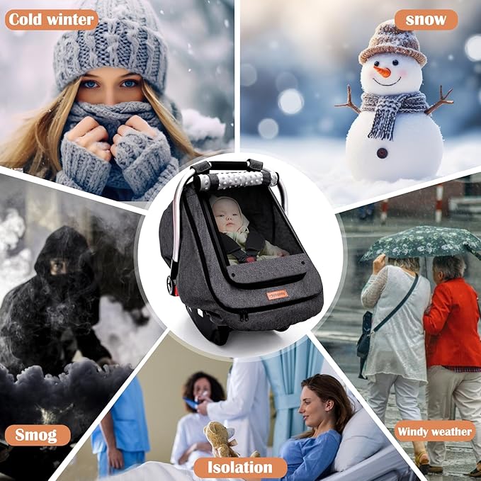 Waterproof Baby Stoller Bunting Bags Winter Carseat Canopies Cover to Protect Baby from Cold Wind, Super Warm Plush Fleece Baby Carrier Cover for Infant Boys Girls, Keeps Babies Warm and Cozy-BubblyBeeBaby