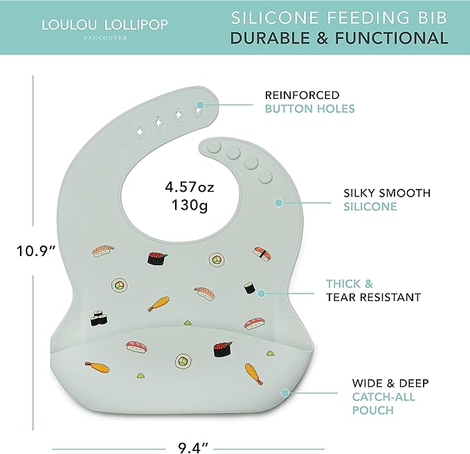 Loulou Lollipop Soft, Waterproof Silicone Feeding Bib for Babies and Toddlers-BubblyBeeBaby