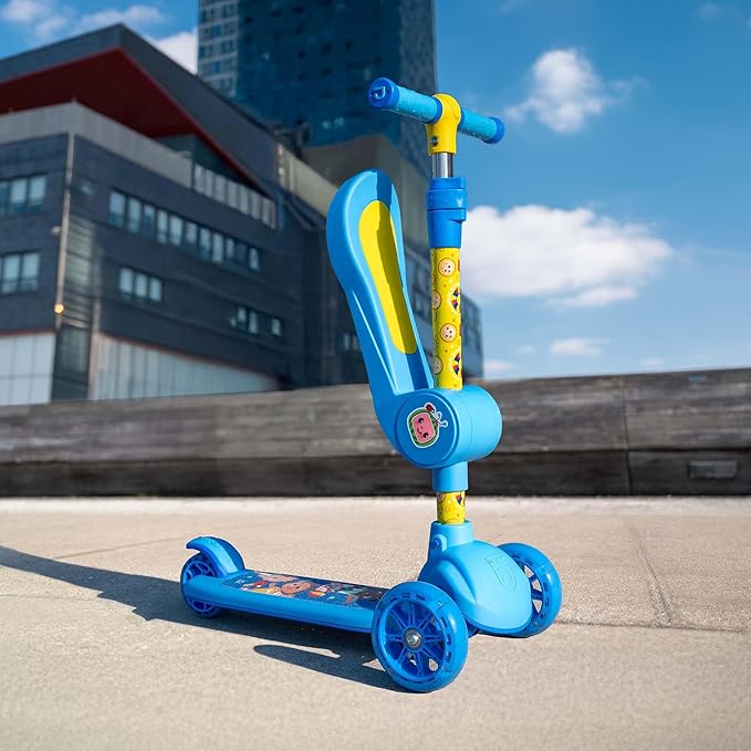 Jetson Character Kids Kick Scooter, LED Lights on Stem & Light-Up Wheels, Lightweight Frame, Height-Adjustable Handlebar, Lean-to-Steer System, Easy-Fold Mechanism-BubblyBeeBaby