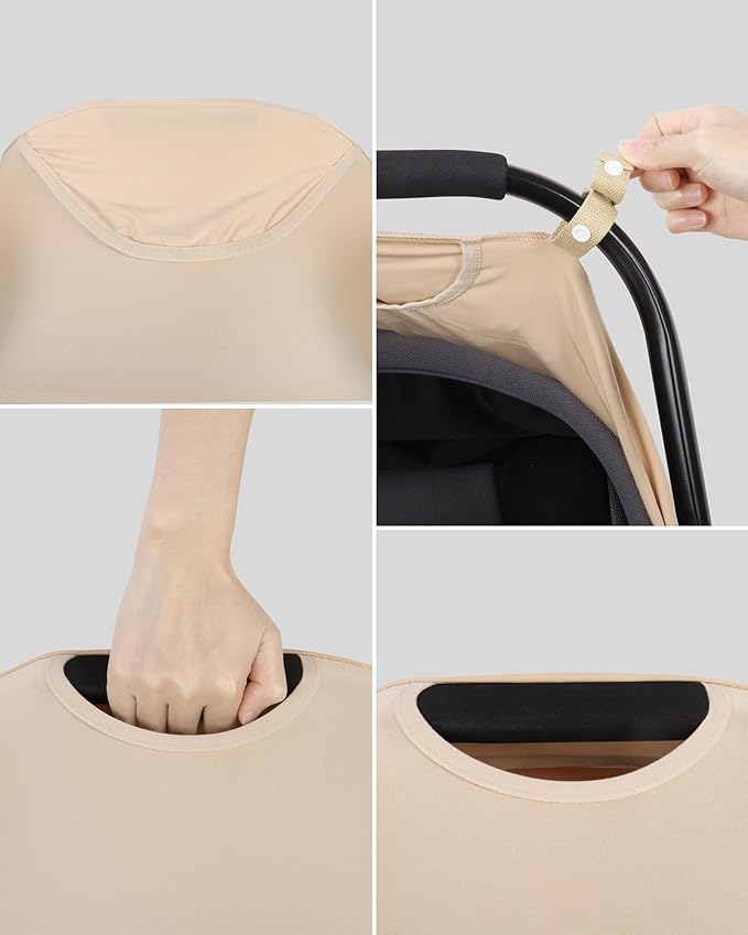 Metplus 2-in-1 Baby Car Seat Canopy, Multi Use Privacy Sun Shade, Protect Baby's Safety with Style, Infant Carrier Covers for Boys & Girls-BubblyBeeBaby