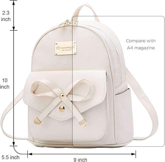 I IHAYNER Girls Bowknot Cute Leather Backpack Mini Backpack Purse for Women-BubblyBeeBaby