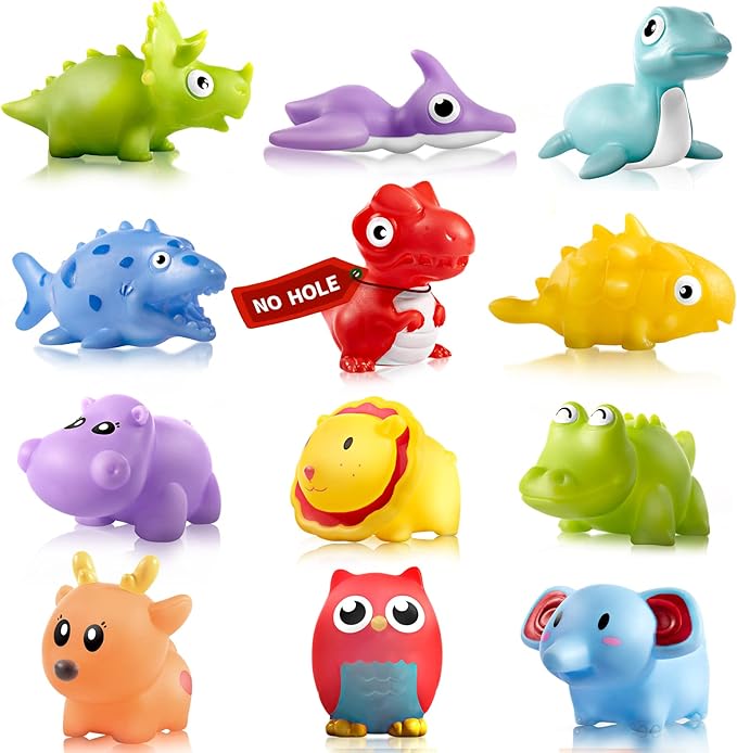 Hely Cancy Infant Bath Toys for 18 Months - No Hole Animal Bathtub Toys, Baby Bath Tub Toys-BubblyBeeBaby