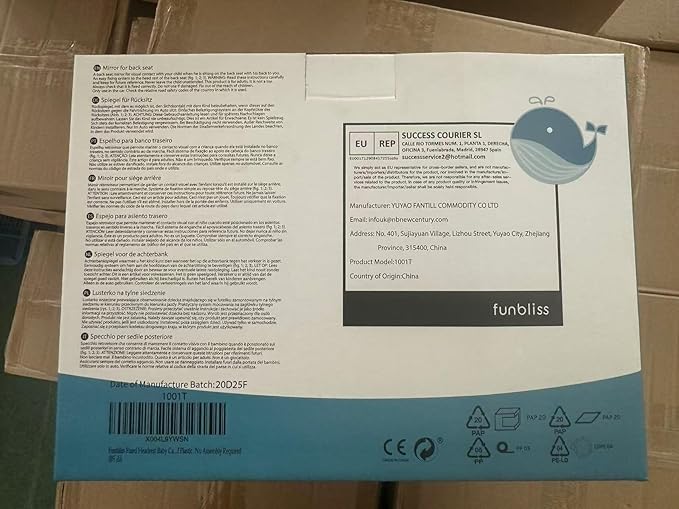 Funbliss Fixed Headrest Baby Car Mirror, Car Mirror for Baby Compatible with Tesla and other vehicles,360° Rotation, Shatterproof Plastic, No Assembly Required-BubblyBeeBaby