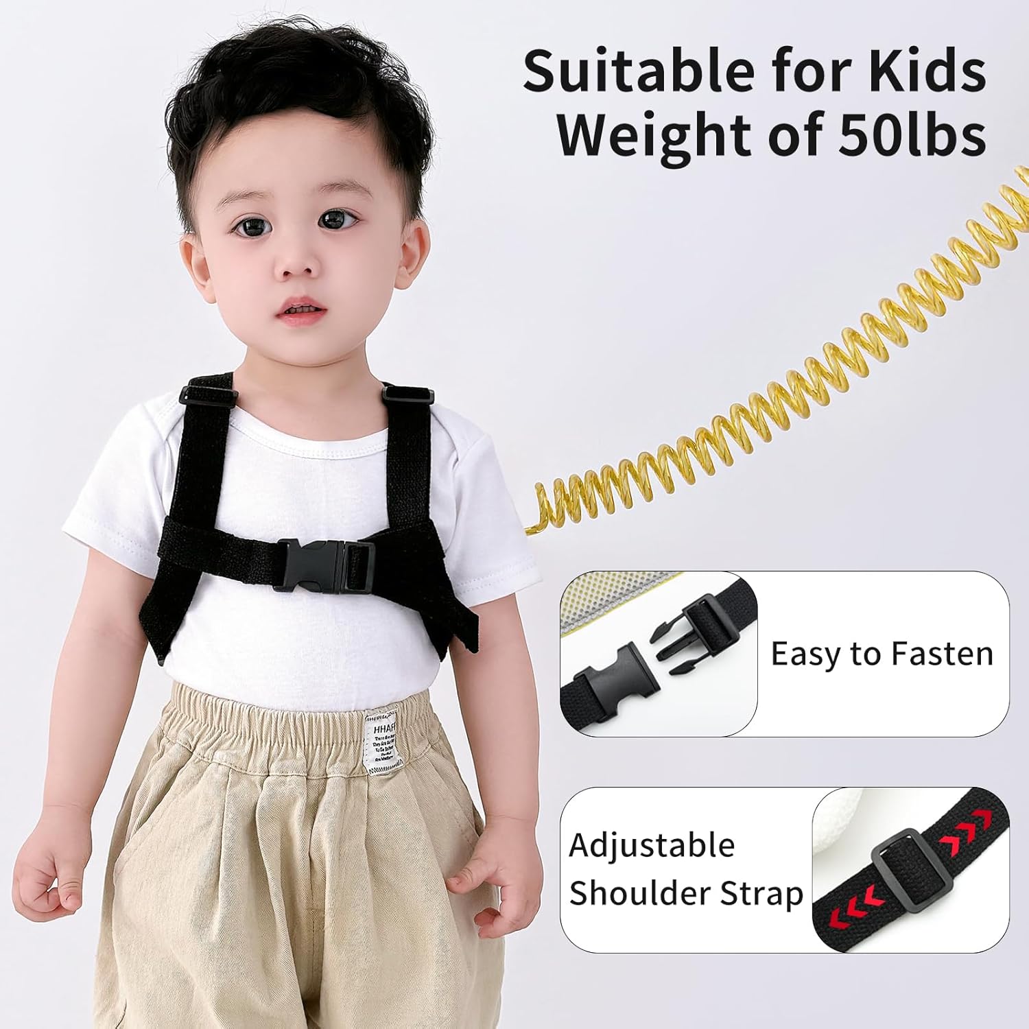 Toddler Leashes + Anti Lost Wrist Link for Kids, 4 in 1 Kid Harness Backpack Leash for Girls Boys, Kids Anti Lost Leash Cute Baby Harness Belt Strap Foldable Children Safety Leash for Park Zoo Travel