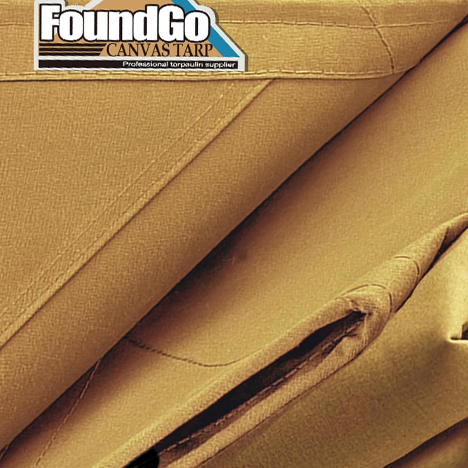 FoundGo 20x24ft Canvas Tarp 22 Mil Tarps 14 oz Canvas Tarpaulin Heavy Duty Cloth Water/UV Resistant Cover with Rustproof Grommets & Ropes for Cars,Roofs,Boats,Camps,Sunshades，Moisture Barrier -Tan