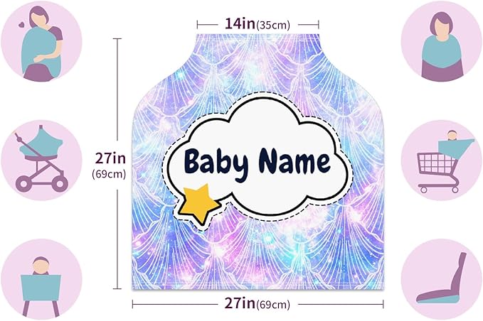 Baby Car Seat Stroller Cover Nursing Cover New Mom Breastfeeding Scarf Soft Stretchy Infant Carrier Cover Car Canopy Coverage-BubblyBeeBaby