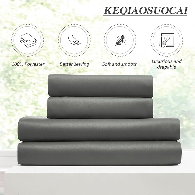 KEQIAOSUOCAI Wide Width Window Curtains 100 x 84 Inches Long, Vertical Accordion Style Pinch Pleat with Hooks Pleated Room Divider for Traverse Rod 100 x 84-2 Panels, Grey-BubblyBeeBaby