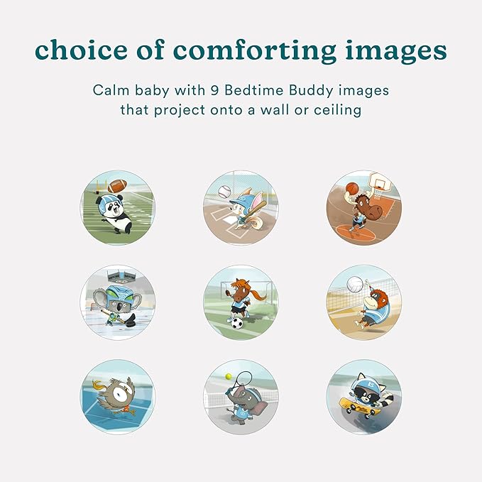 Homedics Sound Machine and Projector with 6 Soothing Sleep Sounds for Your Baby and Kids and Tilt Projector with 9 Images to Help Your Kids Fall Asleep-BubblyBeeBaby