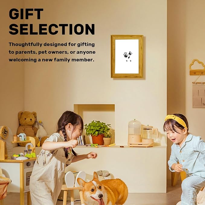 2-Pack Inkless Baby Hand and Footprint Kit with Mess-Free Ink Pad – Baby Safe Ink Pad for Hand, Foot & Paw Prints – Newborn Footprint & Paw Print Kit for Dogs and Cats – 8 Cards(Jet Black, L)-BubblyBeeBaby