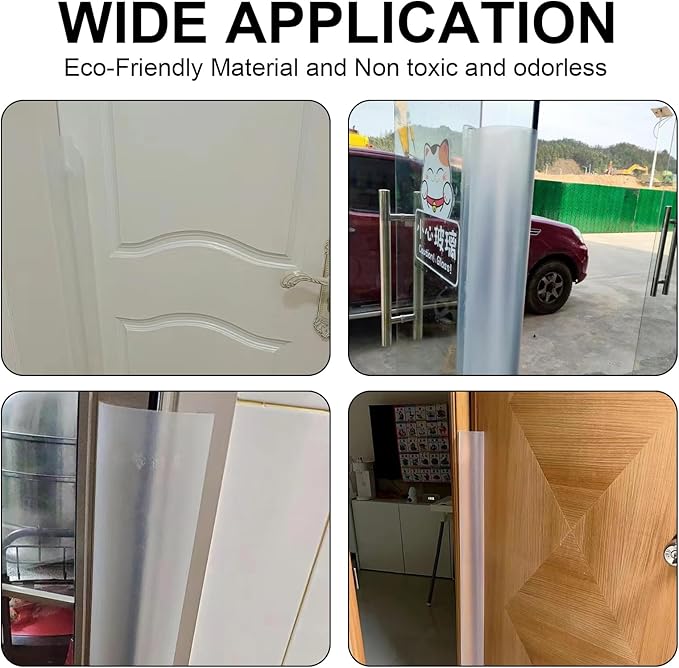 2 PCS Door Pinch Guard for Baby Proofing, Door Protector for Kids Finger Pinch Guard, Door Hinge Cover Door Jam Shield for Child Safety (Frosted 47.24 x 6.69inch)-BubblyBeeBaby