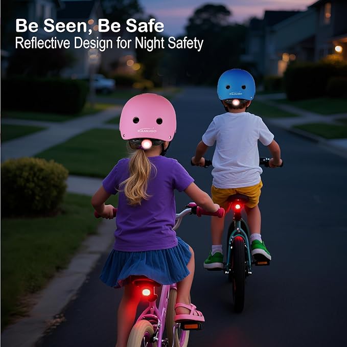 KAMUGO Kids Bike Helmet,Toddler Helmet Adjustable Kids Bicycle Helmet Girls Or Boys Ages 2-8/8-14 Years Old Multi-Sports for Cycling Skateboard Scooter-BubblyBeeBaby