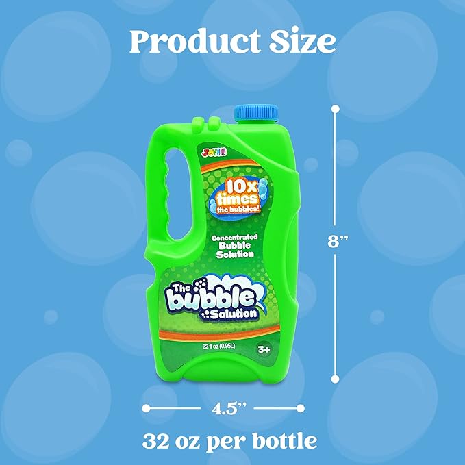 JOYIN 32 oz Concentrated Bubble Solution (Green) for Kids, Boys and Girls Summer Game, Party Favors, Summer Outdoor Fun, Pretend-Play Toys, Educational Toys, and School Classroom Prizes-BubblyBeeBaby