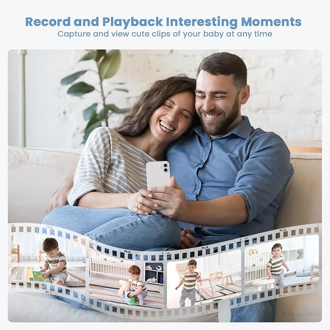 ieGeek 2K Split-Screen Baby Monitor, 5" Audio Baby Monitor with 2 Cameras, WiFi Smartphone Video Dual Camera, Night Vision, Motion & Cry Detection, Two Way Talk Temper &Humidity Sensor-BubblyBeeBaby