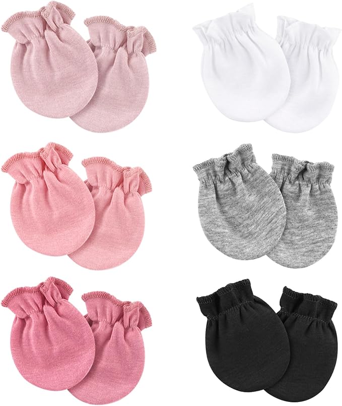 Newborn Baby Mittens No Scratch Cotton Elastic Wrist Gloves Infant Toddler Mittens for Baby Boy Girl 0-6 Months-BubblyBeeBaby